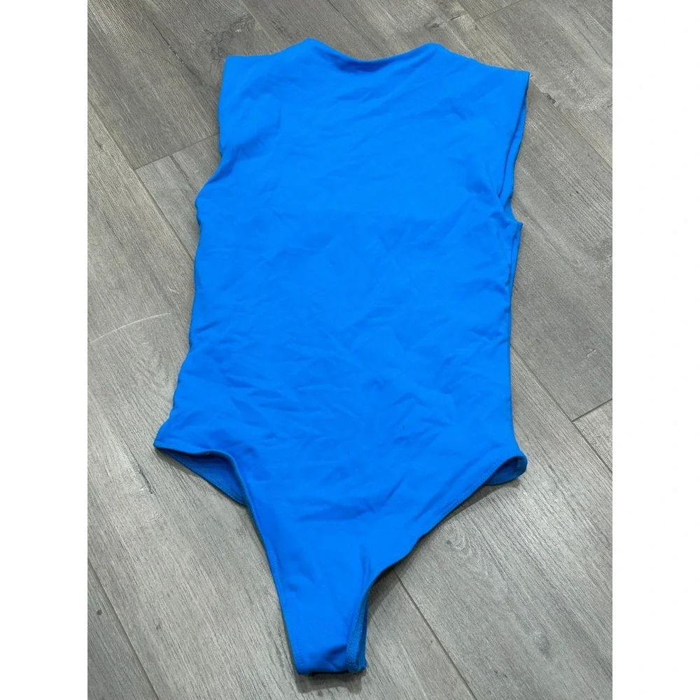 House Of Harlow 1960 Women XS Bodysuit Royal Blue Minimalist Y2K Sleek Stretch - Picture 7 of 7